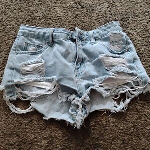 SHEIN Petite XS Light Blue Denim shorts